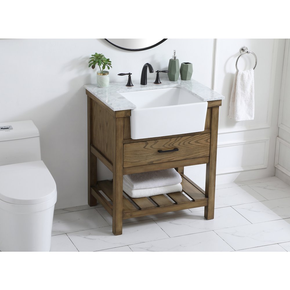 30 inch Single bathroom vanity in driftwood
