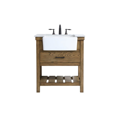30 inch Single bathroom vanity in driftwood