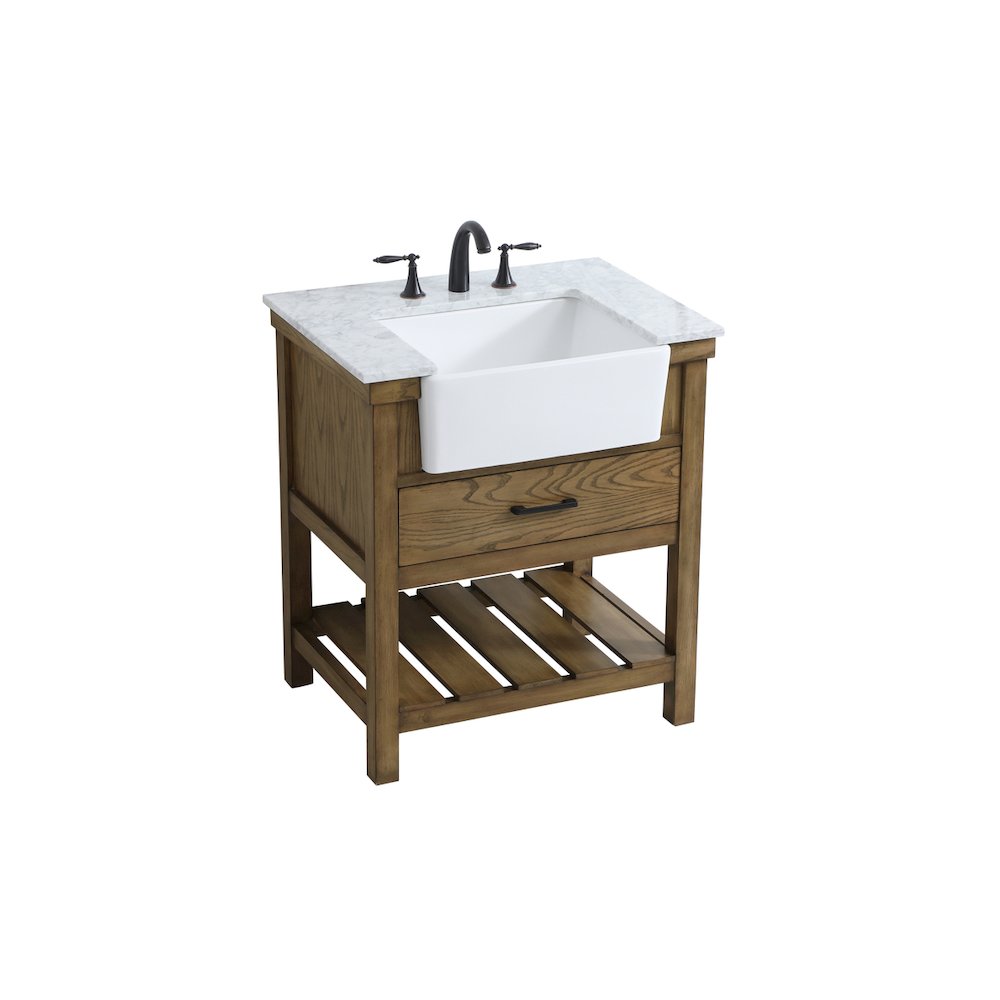 30 inch Single bathroom vanity in driftwood