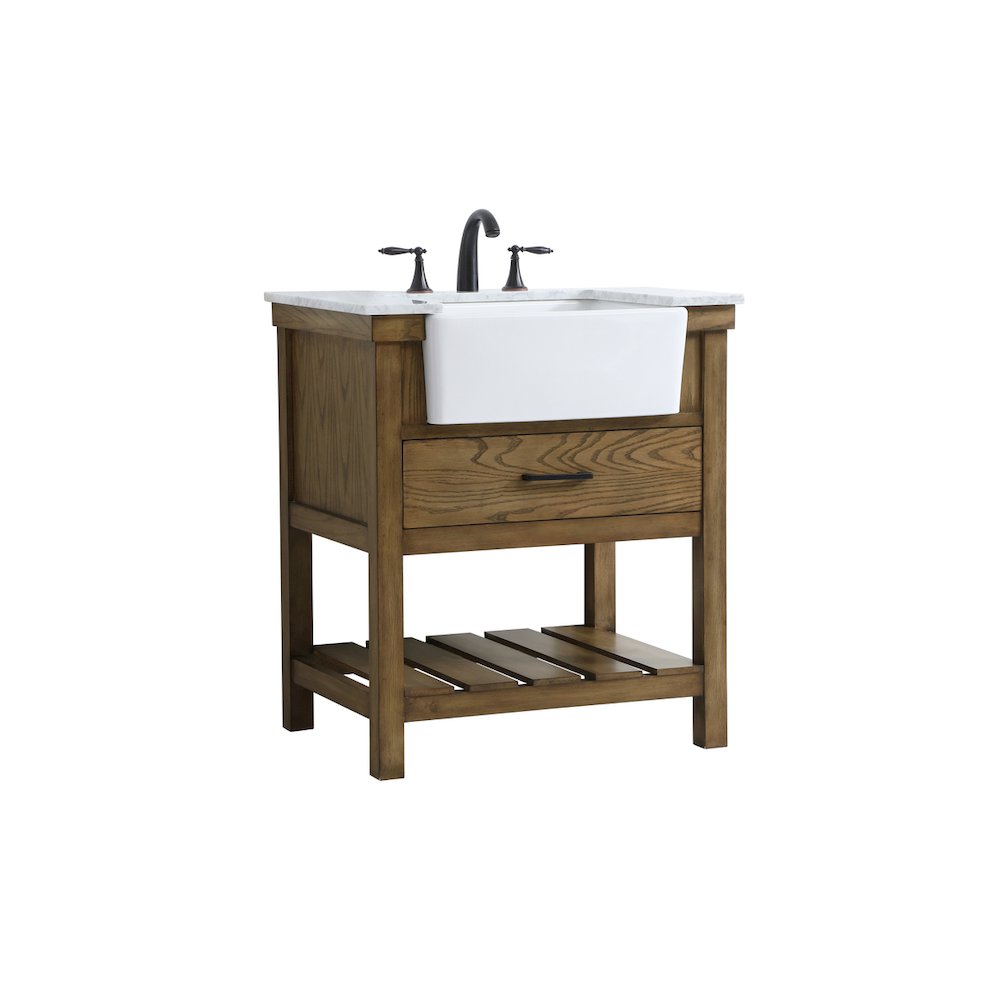 30 inch Single bathroom vanity in driftwood