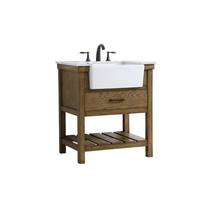 30 inch Single bathroom vanity in driftwood