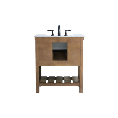 30 inch Single bathroom vanity in driftwood