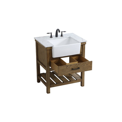 30 inch Single bathroom vanity in driftwood
