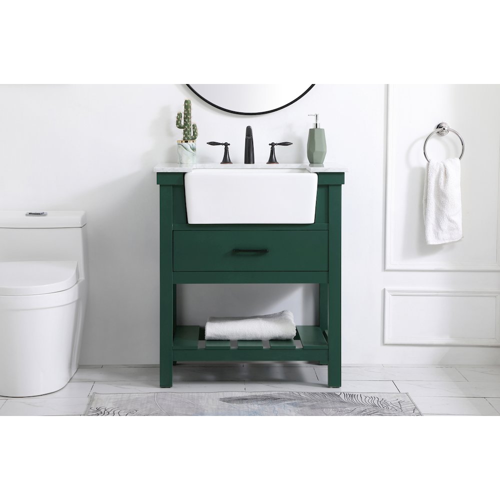 30 inch Single bathroom vanity in green