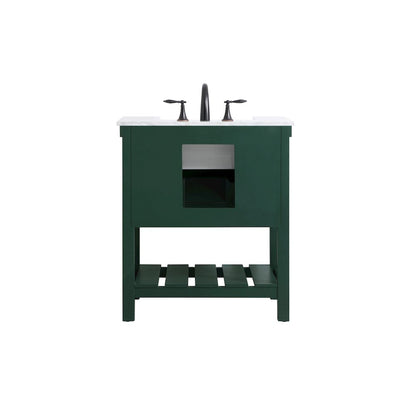30 inch Single bathroom vanity in green