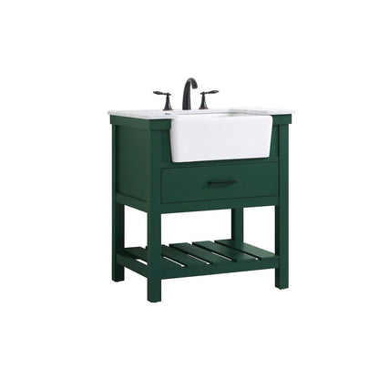 30 inch Single bathroom vanity in green