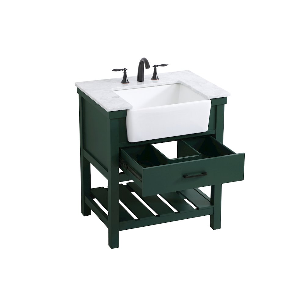 30 inch Single bathroom vanity in green