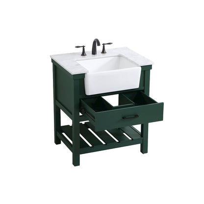 30 inch Single bathroom vanity in green
