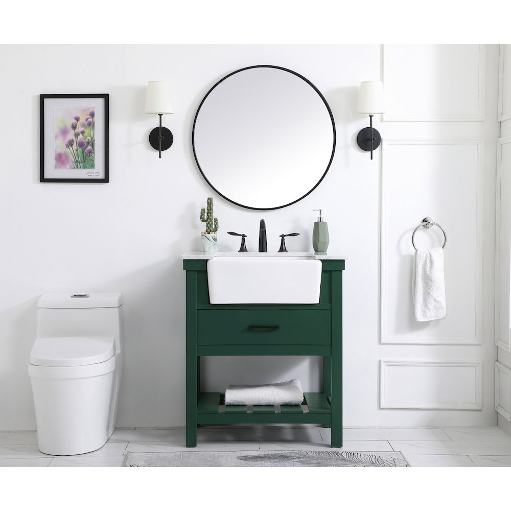 30 inch Single bathroom vanity in green
