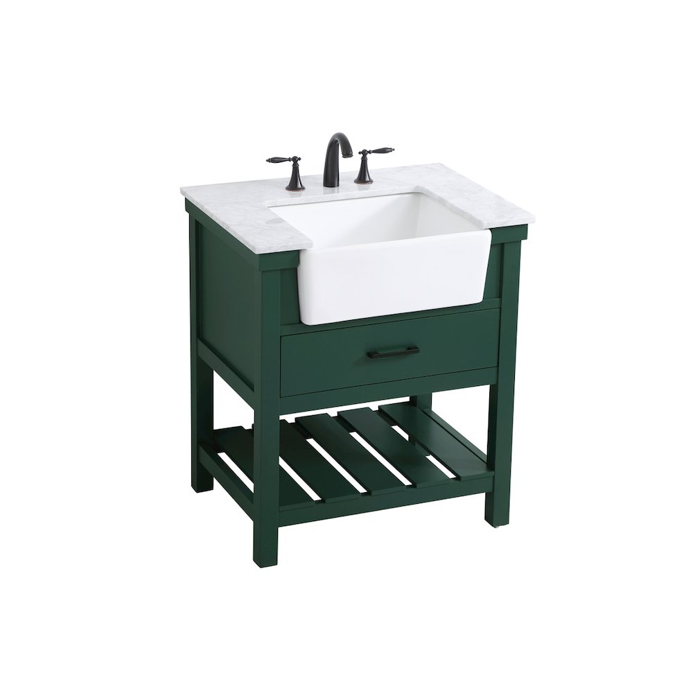 30 inch Single bathroom vanity in green