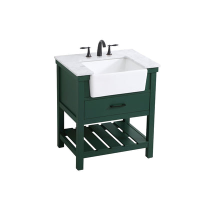 30 inch Single bathroom vanity in green