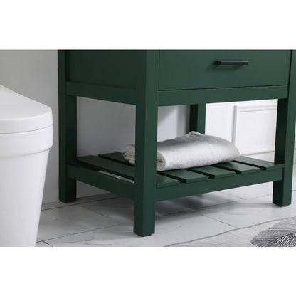 30 inch Single bathroom vanity in green