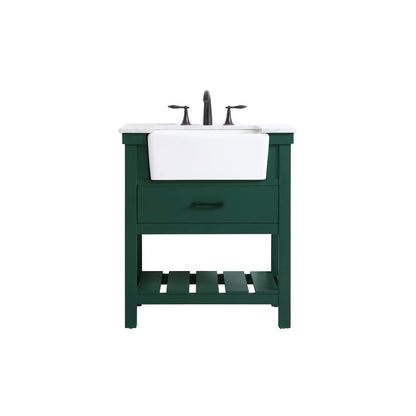 30 inch Single bathroom vanity in green