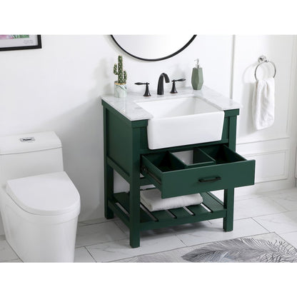 30 inch Single bathroom vanity in green