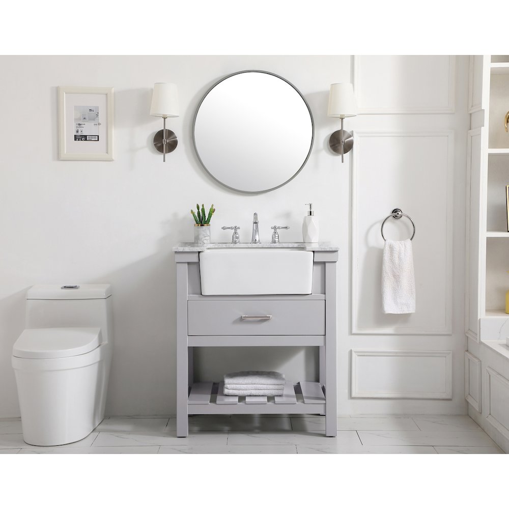 30 inch Single bathroom vanity in grey