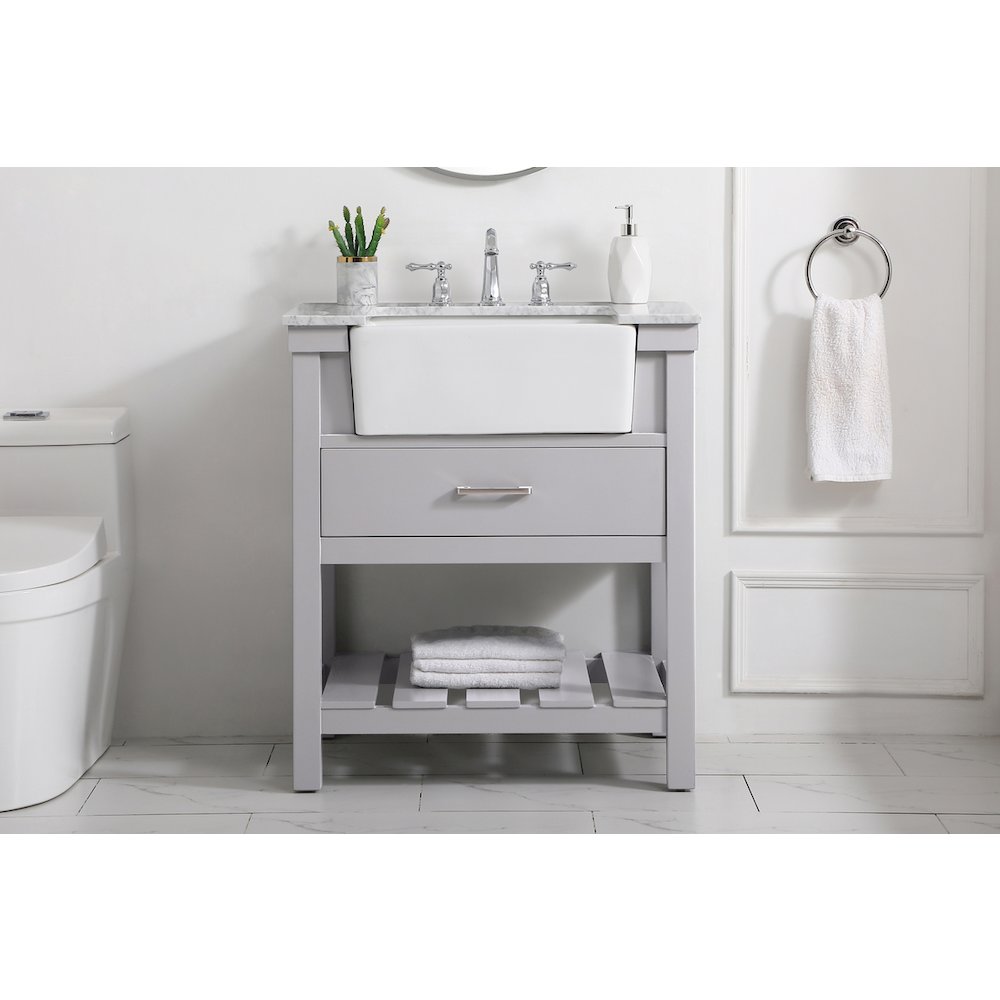 30 inch Single bathroom vanity in grey