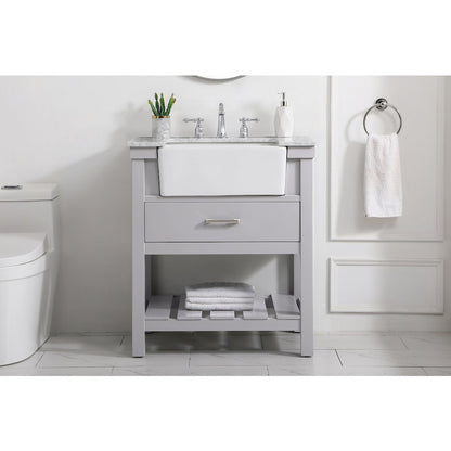 30 inch Single bathroom vanity in grey