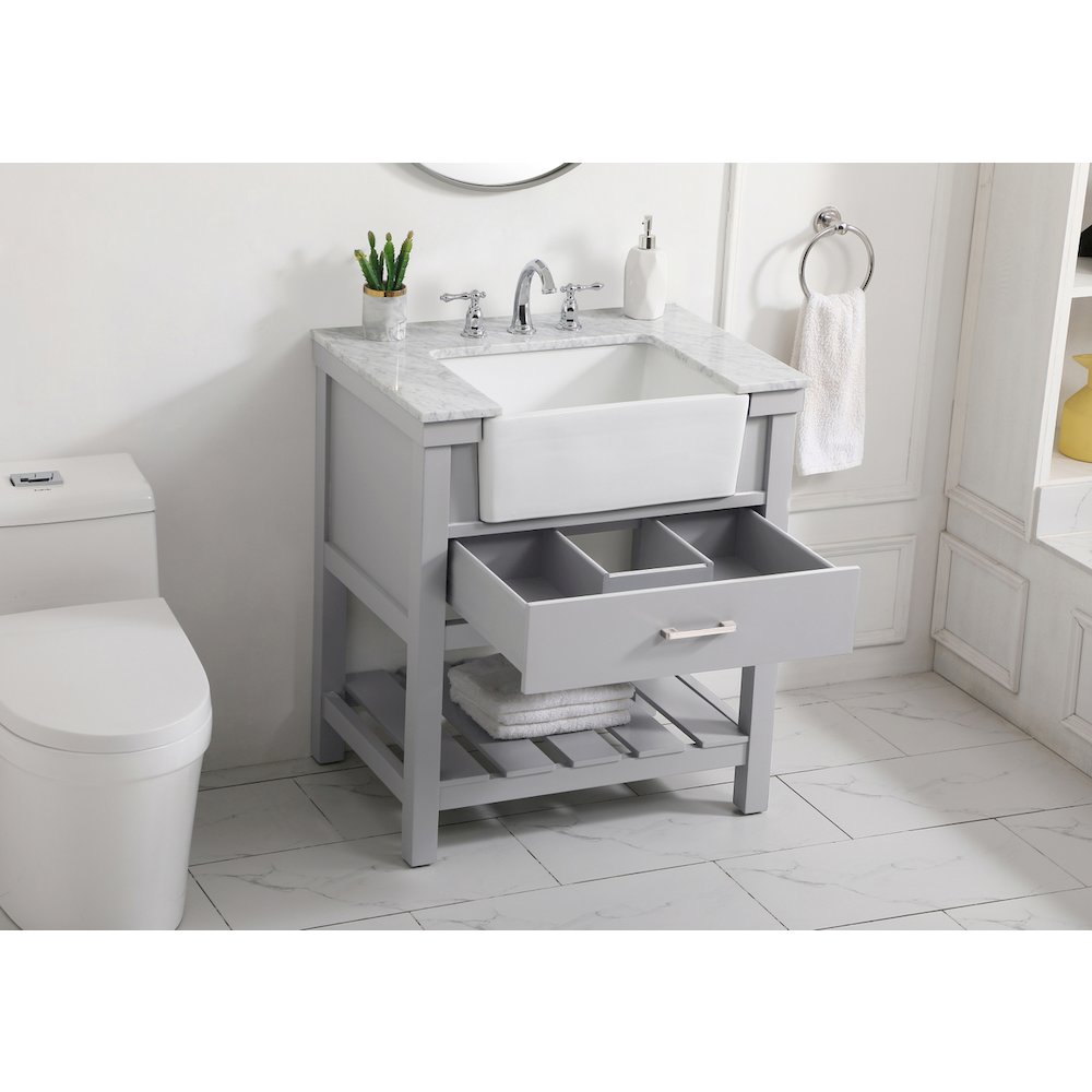 30 inch Single bathroom vanity in grey