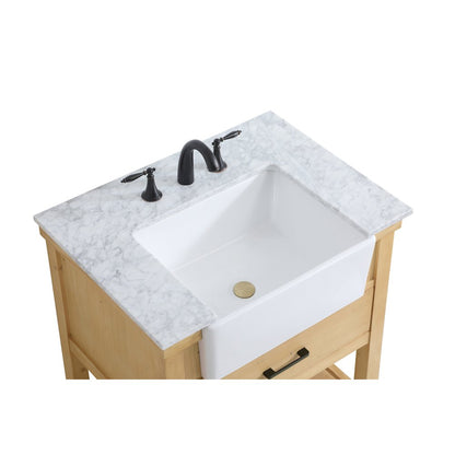 30 inch Single bathroom vanity in natural wood