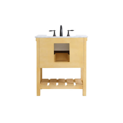 30 inch Single bathroom vanity in natural wood