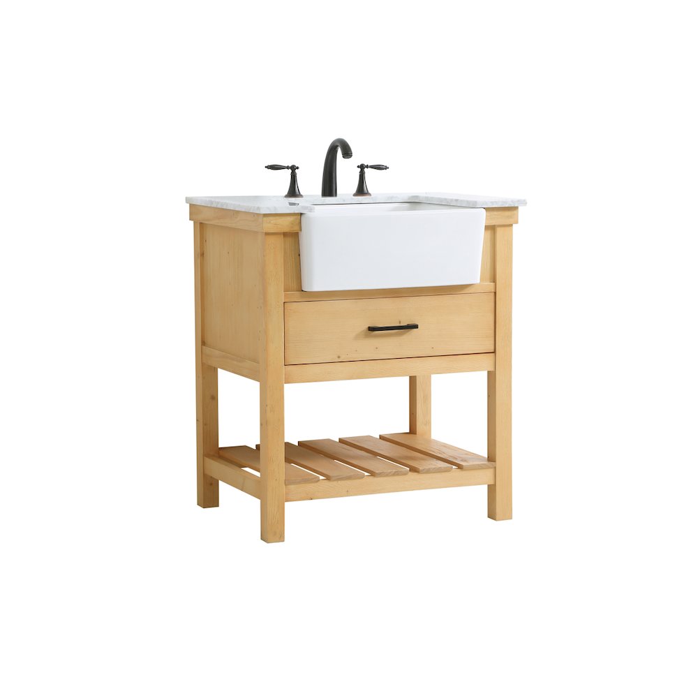 30 inch Single bathroom vanity in natural wood