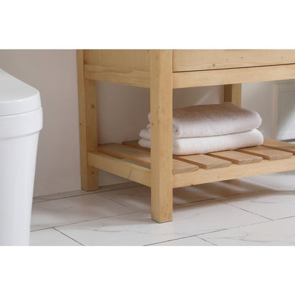 30 inch Single bathroom vanity in natural wood