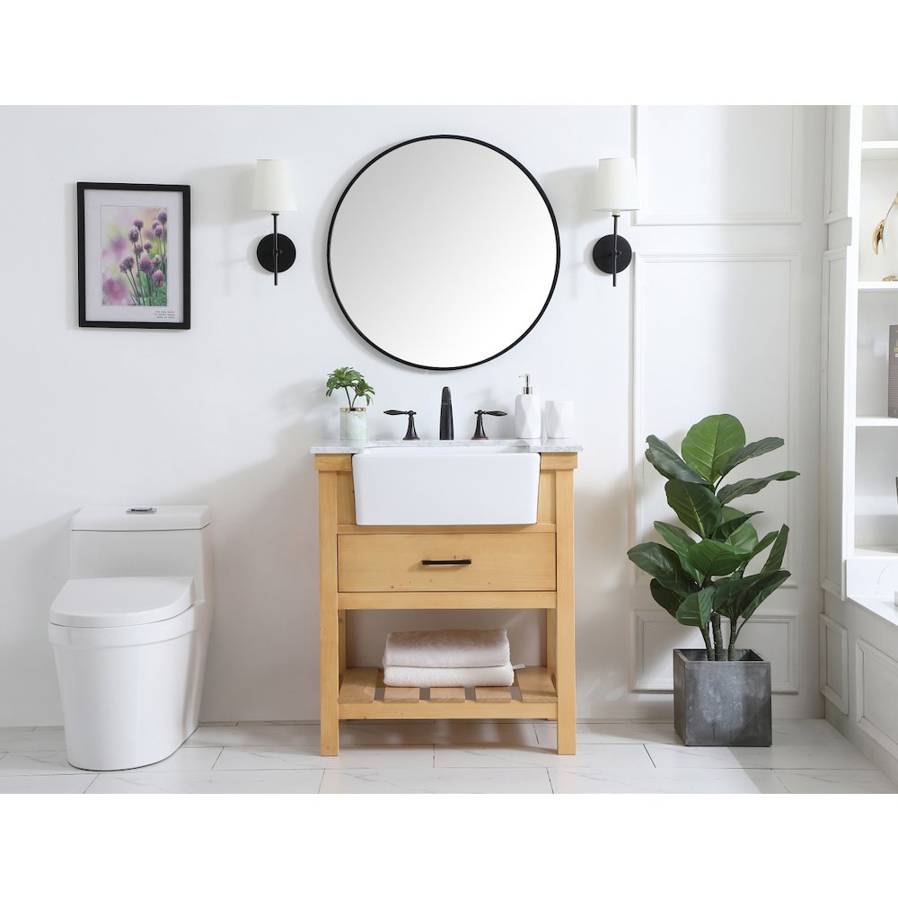 30 inch Single bathroom vanity in natural wood