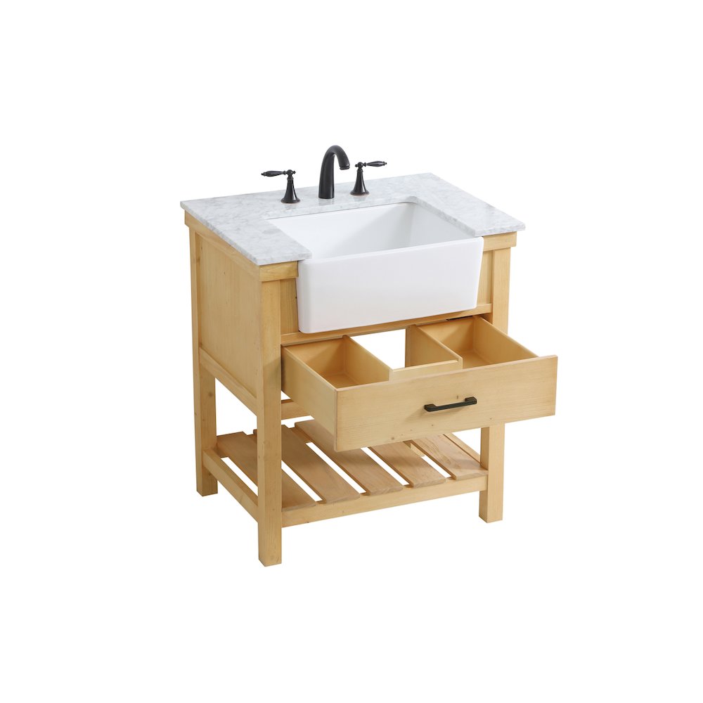 30 inch Single bathroom vanity in natural wood