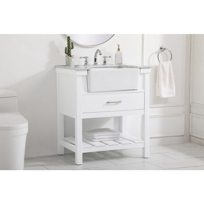 30 inch Single bathroom vanity in white