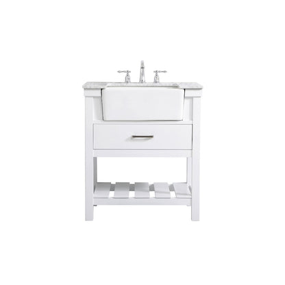 30 inch Single bathroom vanity in white