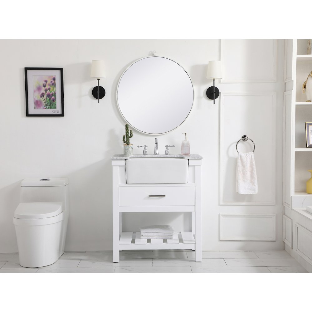 30 inch Single bathroom vanity in white
