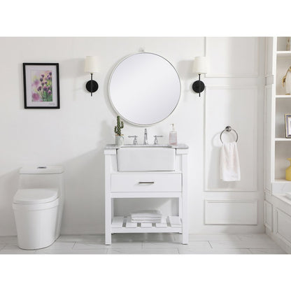 30 inch Single bathroom vanity in white