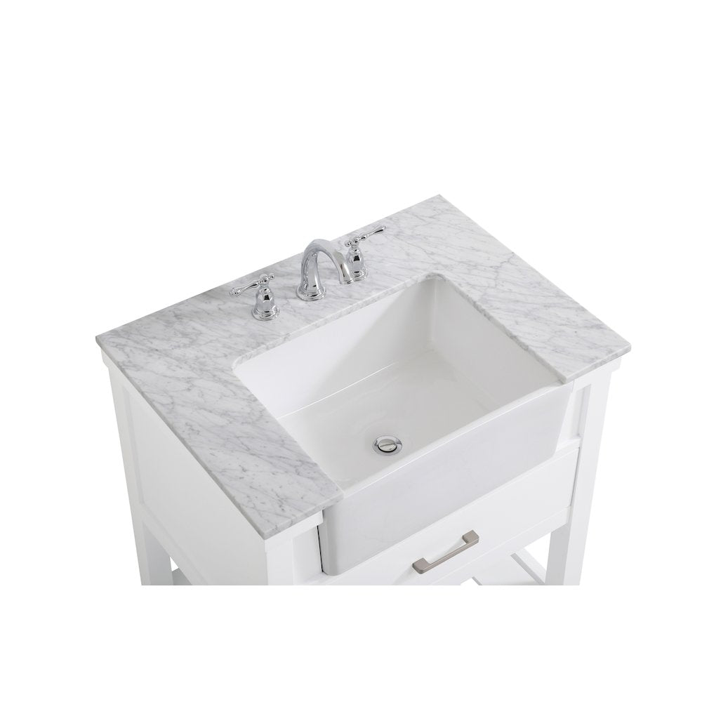 30 inch Single bathroom vanity in white