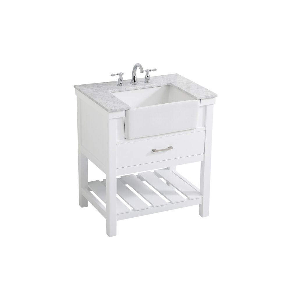 30 inch Single bathroom vanity in white