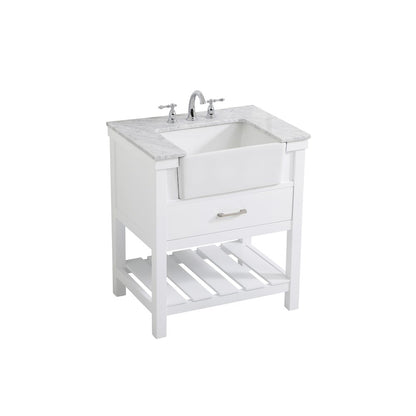 30 inch Single bathroom vanity in white
