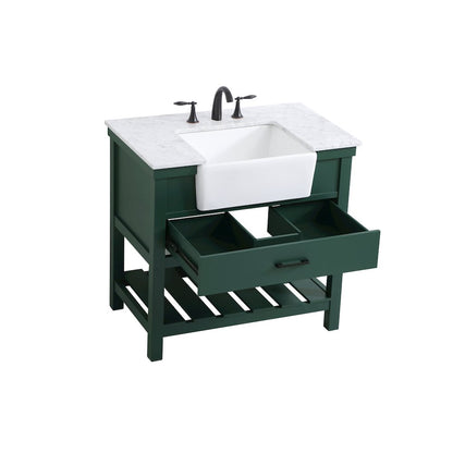 36 inch Single bathroom vanity in green