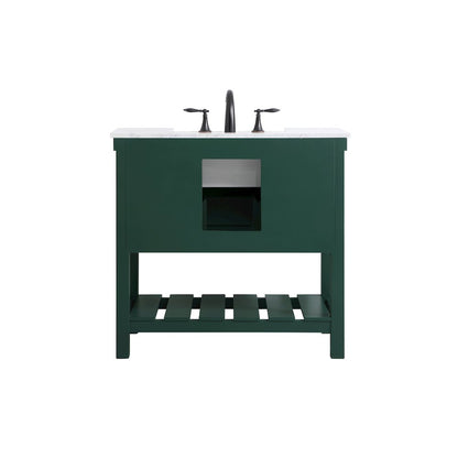 36 inch Single bathroom vanity in green