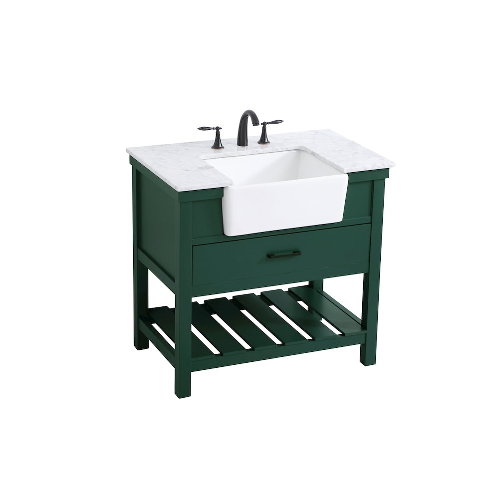 36 inch Single bathroom vanity in green