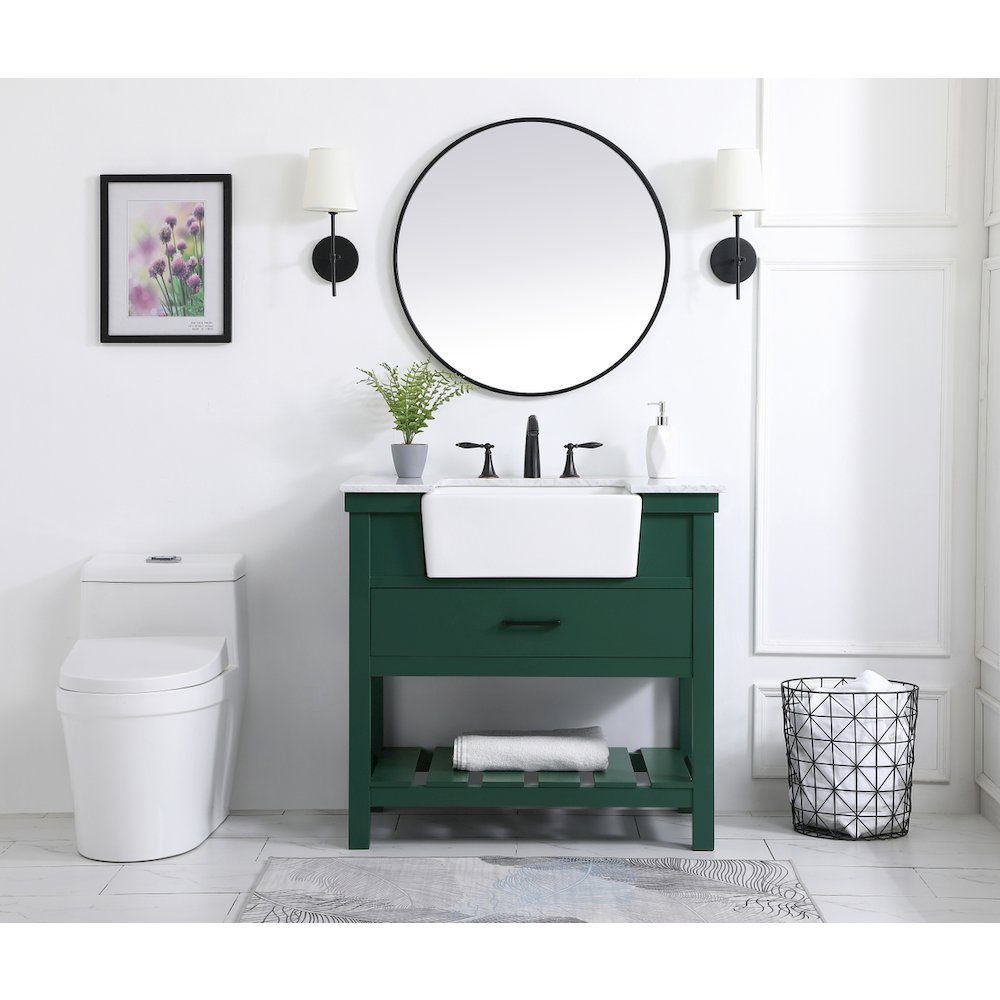 36 inch Single bathroom vanity in green