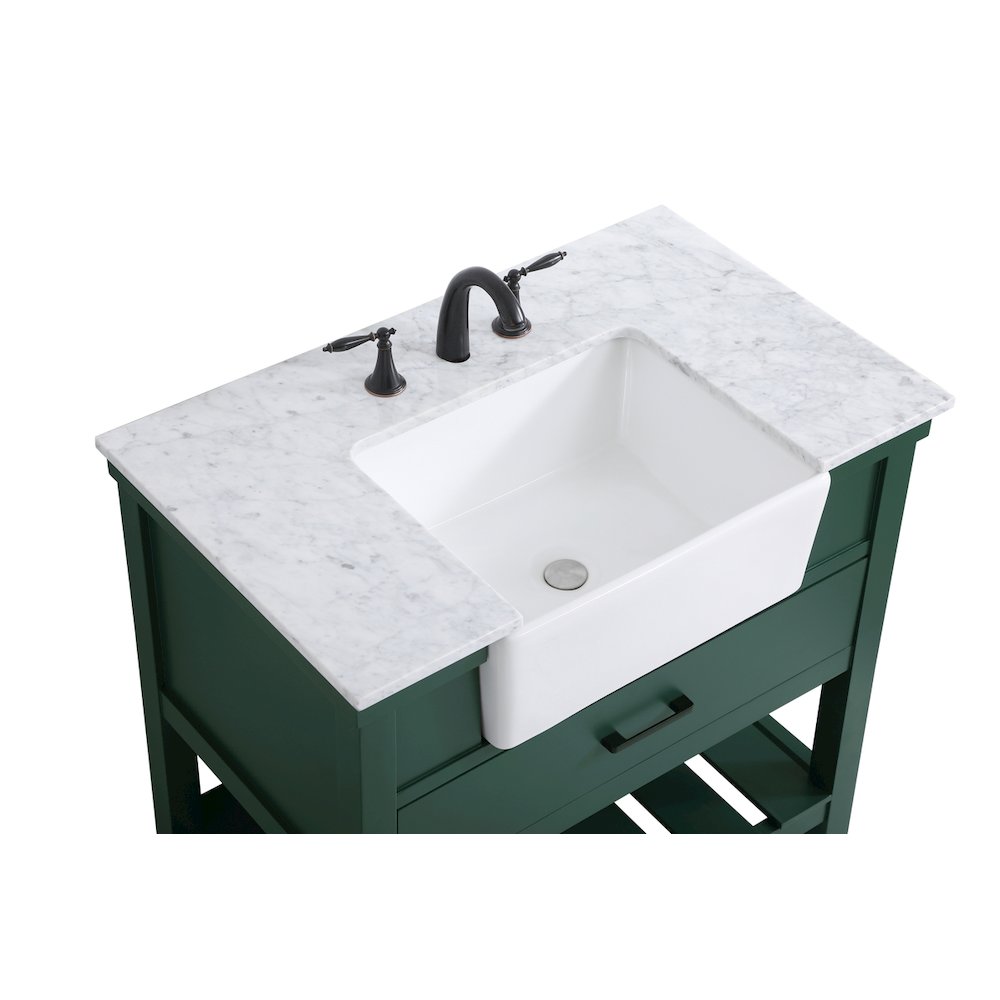 36 inch Single bathroom vanity in green