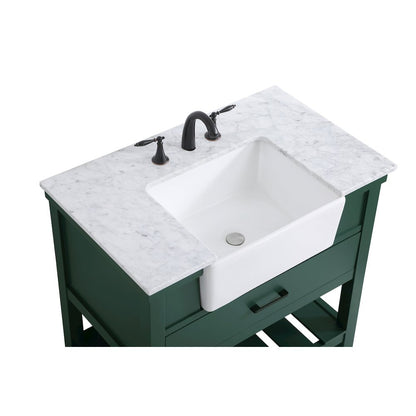 36 inch Single bathroom vanity in green
