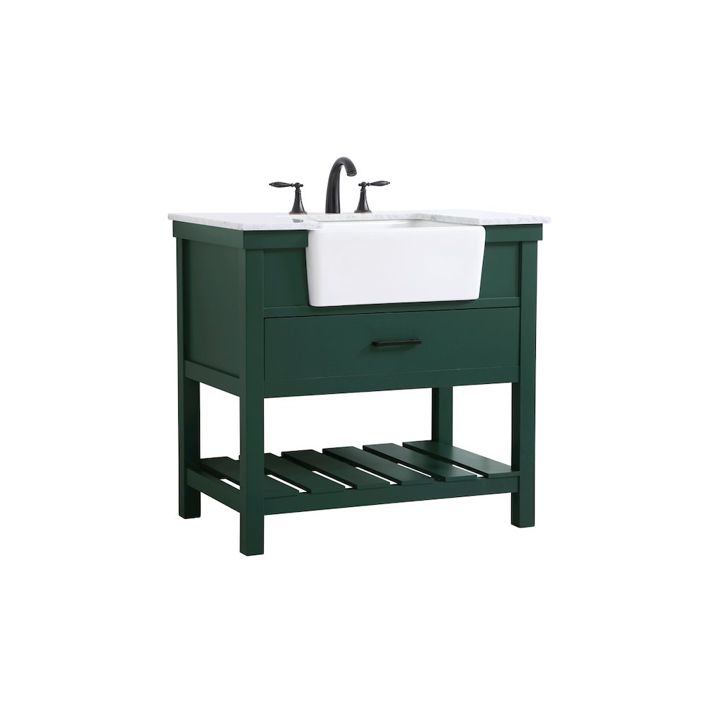 36 inch Single bathroom vanity in green