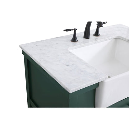 36 inch Single bathroom vanity in green
