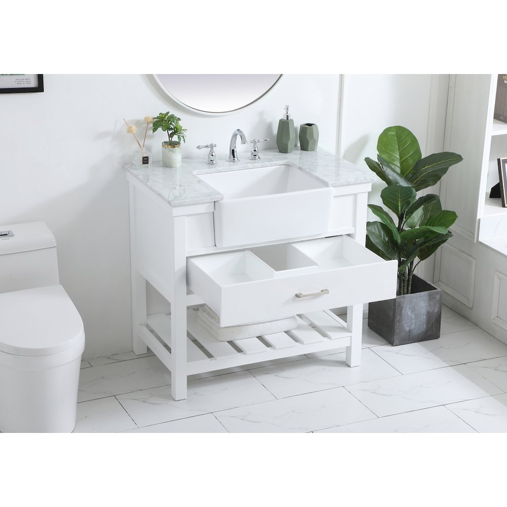 36 inch Single bathroom vanity in white