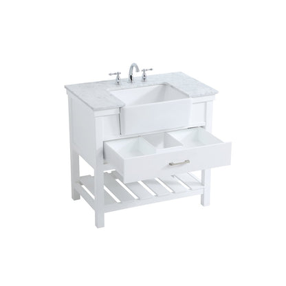 36 inch Single bathroom vanity in white