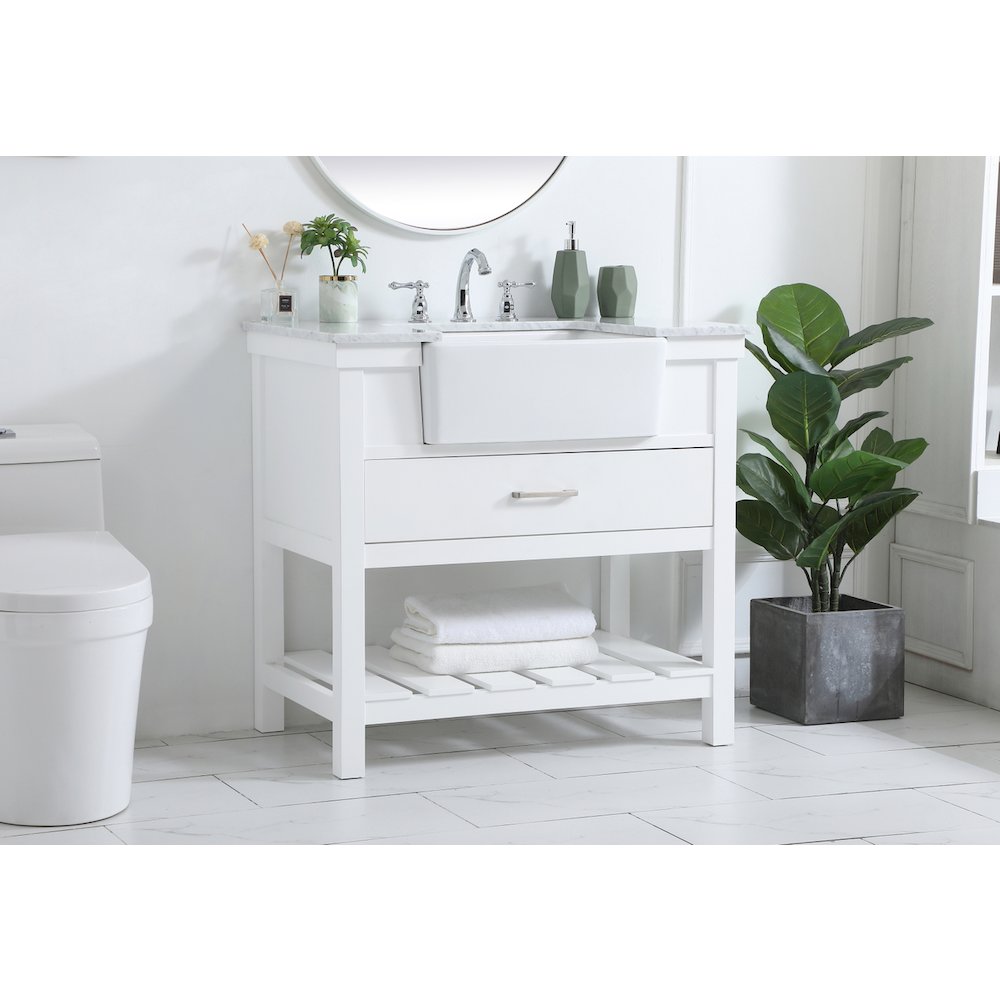 36 inch Single bathroom vanity in white