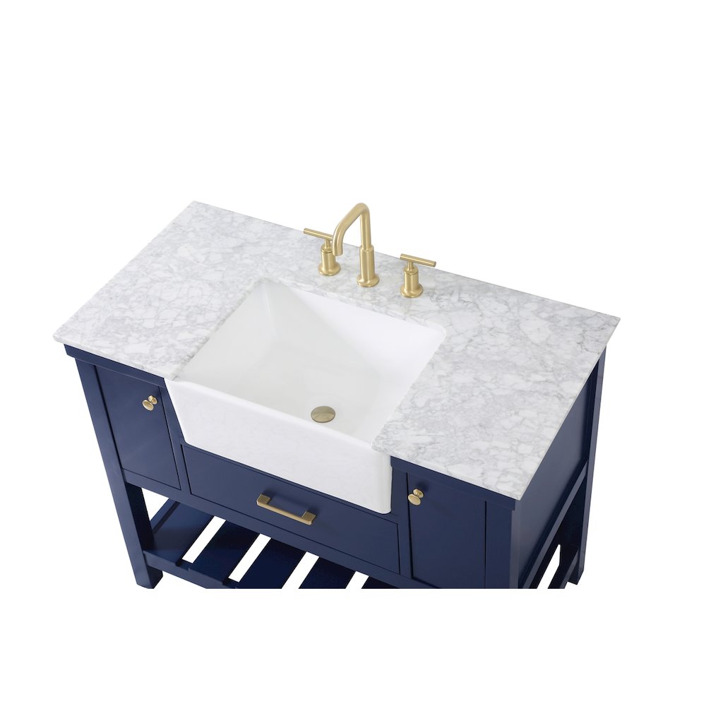 42 inch Single bathroom vanity in blue