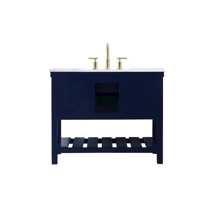 42 inch Single bathroom vanity in blue