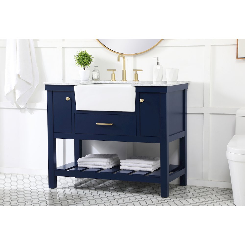 42 inch Single bathroom vanity in blue