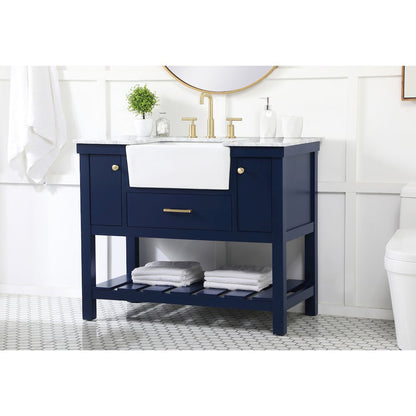 42 inch Single bathroom vanity in blue